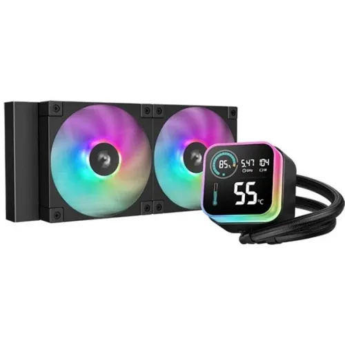 DEEPCOOL LQ240 - WATERCOOLING AIO 240 MM - INTEL & AMD - ARGB - ÉCRAN LCD - ANTI-LEAK - 2400 - BLACK