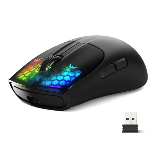 ATTACK SHARK X5 - SOURIS FILAIRE & SANS FIL - BLUETOOTH - 2.4G - 5 BOUTONS - 4000 DPI - RGB - BLACK