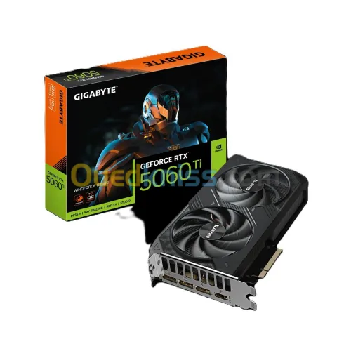 GIGABYTE GEFORCE RTX 5060 TI WINDFORCE OC - 16GB GDDR6 4K- RAY TRACING - DLSS 3.5 - REFLEX - BALCK 