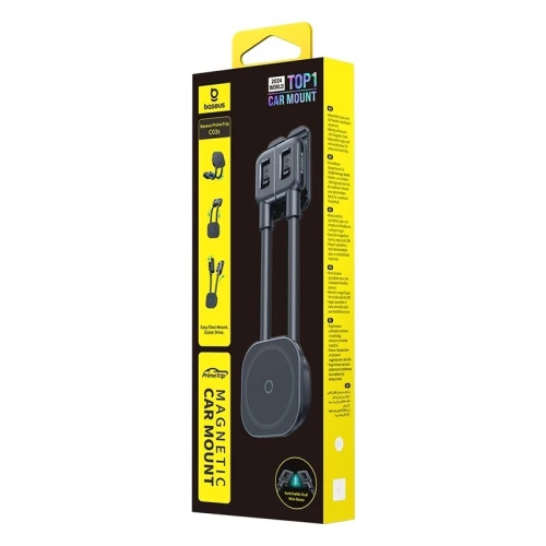 BASEUS PRIMETRIP C03S - TOP 1 CAR MOUNT - SUPPORT VOITURE MAGNÉTIQUE - ROTATION FLEXIBLE - NOIR