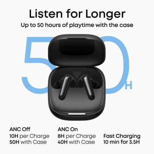 ANKER SOUNDCORE R60I NC - ÉCOUTEURS BLUETOOTH TRUE WIRELESS - ANC ADAPTATIVE - HI-RES LDAC - BLACK