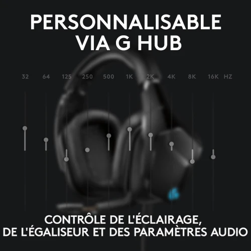 LOGITECH G635 - CASQUE GAMING SANS FIL/ FILAIRE - 2,4GHZ - JACK 3.5 - USB-C - RGB - SURROUND -BLACK