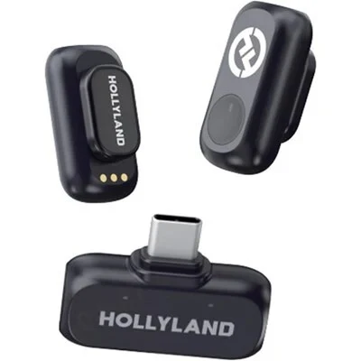 HOLLYLAND LARK A1 MINI DUO - MICROPHONE SANS FIL LAVALIER - USB-C - HAUTE QUALITÉ - BLACK