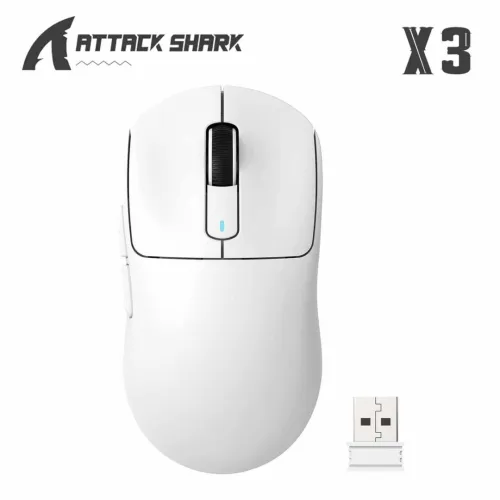 ATTACK SHARK X3 - SOURIS FILAIRE & SANS FIL - BLUETOOTH - 2.4G - 6 BOUTONS -26000 DPI- 1KHZ - WHITE