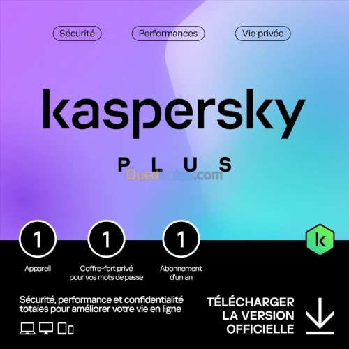 KASPERSKY PLUS ANTIVIRUS 2023 VPN INTERNET SECURITY 1 APPAREIL VPN ILLIMITÉ