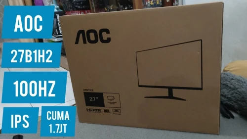 ECRAN AOC 27B1H2 ULTRA SLIM - 27" FHD - 100HZ - 1MS - IPS - LOW BLUE -FLIKER FREE - HDMI -VGA -NOIR