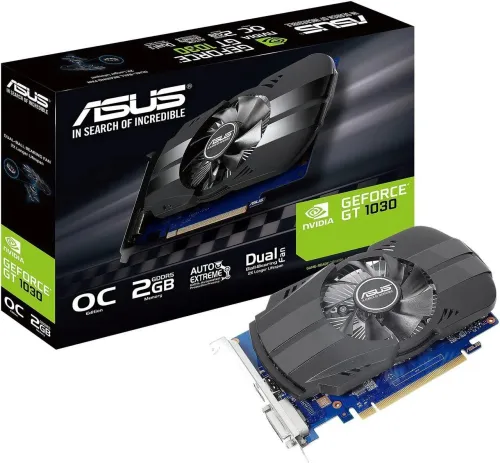 ASUS GEFORCE PH-GT 1030 - CARTE GRAPHIQUE 2GO GDDR5 - OC MOOD 1278 MHZ - HDMI 2.0 - BLACK 