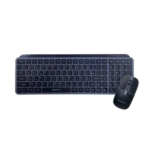 HAVIT KB836WB BLACK - PACK CLAVIER + SOURIS SANS FIL - CONNEXION 2.4GHZ - SILENCIEUX - ERGONOMIQUE - DESIGN MODERNE - BLACK