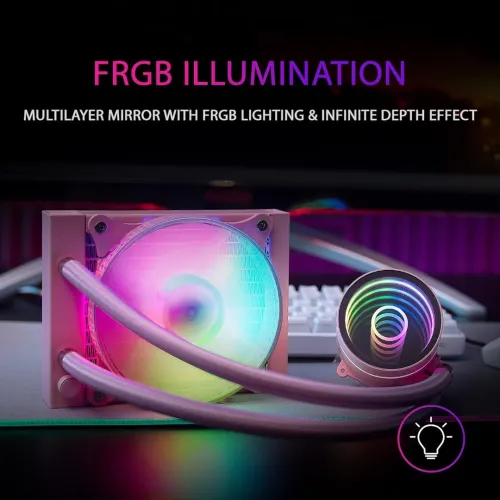 WATERCOOLING MARS GAMING ML-ONE120- MULTI SOCKET- TDP 200W- INFINITY MIRROR- FRGB SILENT FAN- PINK 