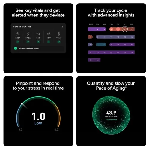 WHOOP PEAK 5.0 SENSOR 2 - SMARTWATCH ULTRA HEALTH TRACKING 24/7 - ÉTANCHE - BLUETOOTH - APP - BLACK