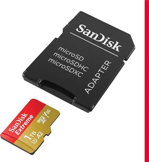 SANDISK EXTREME 1TB - CARTE MÉMOIRE MICRO SD - 190 MB/s - UHS-I / V30 - 4K / 8K - AVEC ADAPTATEUR SD