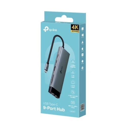 TP-LINK UH9120C - HUB 9 EN 1 USB-C - UH9120C - HDMI 4K - ETHERNET - SD/MicroSD -100W PD - 3xUSB-A