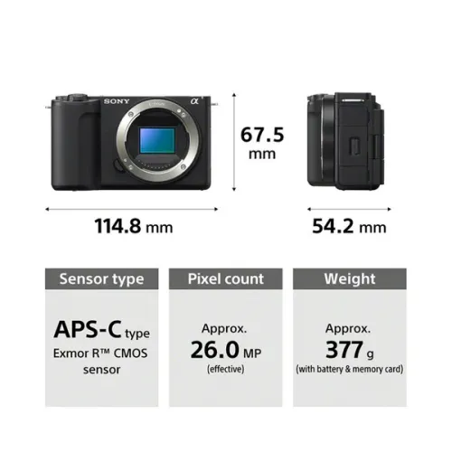 SONY ALPHA ZV-E10 II - APPAREIL PHOTO HYBRIDE 4K - 26 MGPXL - 16-50MM - WIFI - ECRAN TACTILE - BLACK