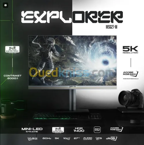 ECRAN MATOS EXPLORER MSG27-M 5K - 60HZ FAST IPS - 0.5MS - RGB - DCI-P3 - HDR1000 - EYE PROTECTION