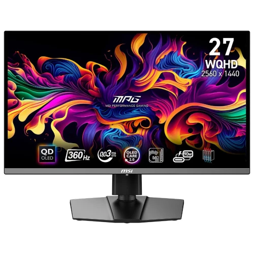 ECRAN MSI MPG 271QRX QD-OLED - MONITOR ULTRA GAMING 26.5" - 2.5K -  360HZ - 0.03MS - QD-OLED - BLACK