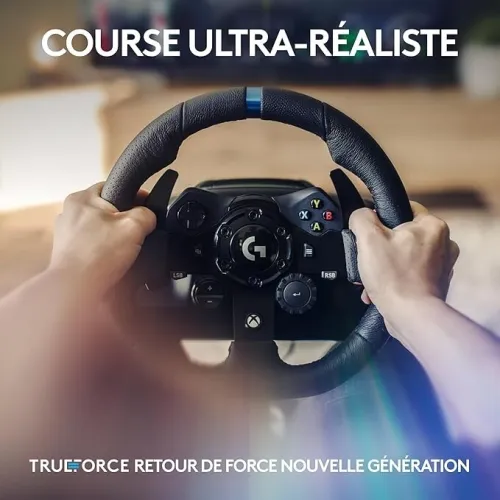 LOGITECH G923 Volant de Course TRUEFORCE et Pédales Pédales Sensibles Double Embrayage PS5 XBOX PC