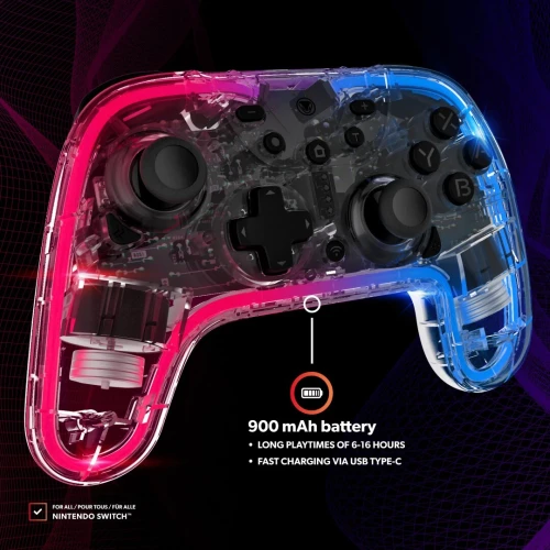 SNAKEBYTE GAMEPAD RGB S - MANETTE SANS FIL - PC - NINTENDO SWITCH OLED / LITE - RGB TURBO -VIBRATION