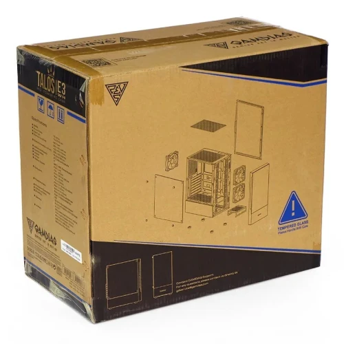 GAMDIAS TALOS E3 - BOÎTIER GAMING MOYEN TOUR - VERRE TREMPÉ - 3 x FANS ARGB - 320 mm MAX - BLACK