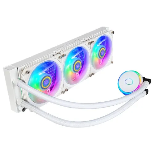 COOLER MASTER MASTERLIQUID PL360 FLUX - WATERCOOLING RGB WHITE - INTEL ET AMD - 3 FAN LED 120mm