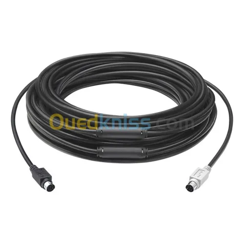 CABLE D'EXTENSION LOGITECH GROUP 15M - MINI-DIN 6 BROCHES - SYSTÈME GROUP - FFC CLASSE - ROHS -NOIR 