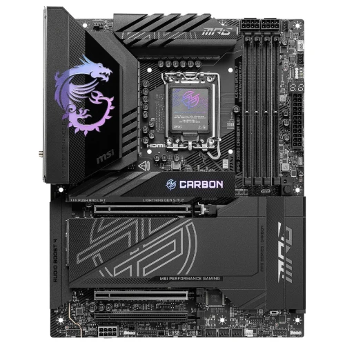 MSI MPG Z890 CARBON WIFI - ATX SOCKET 1851 - INTEL Z890 - 4X DDR5 - M.2 PCIE 5.0 - WI-FI 7 - BLACK