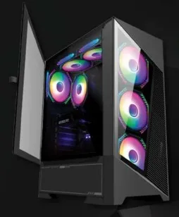 VORTEX TITAN - BOITIER MOYEN TOUR ATX - VERRE TREMPÉ - 360mm - 4 FAN ARGB - AIRFLOW - BLACK 