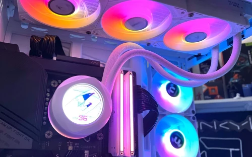 GIGABYTE AORUS WATERFORCE II 360 ICE - WATERCOOLING AIO LCD - 360 MM - INTEL & AMD - RGB - WHITE