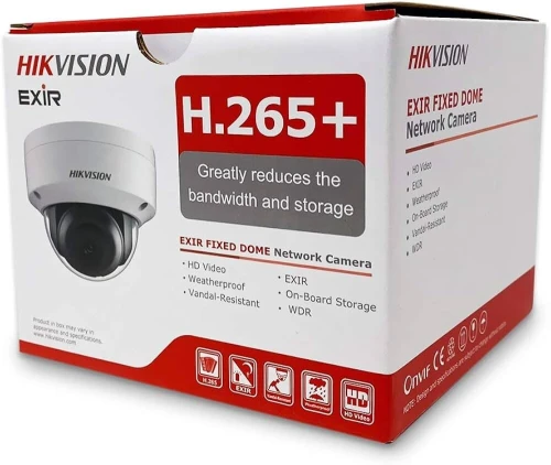 HIKVISION H.265+ - CAMÉRA DE SURVEILLANCE - 2MP - FULL HD - DOME - IR 30M - IP67 - 2.8MM - WHITE