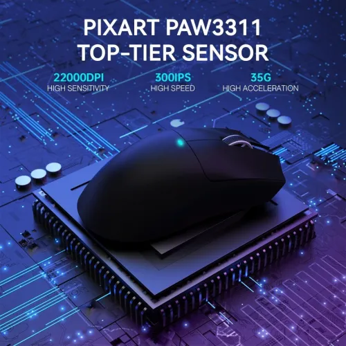 ATTACK SHARK X11- SOURIS FILAIRE & SANS FIL - BLUETOOTH - 5 BOUTONS - 22000 DPI - 1KHZ - RGB - BLACK