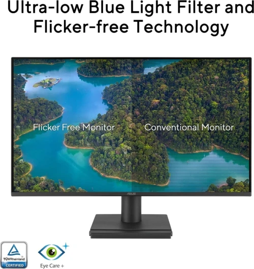 ASUS VA249HG - ÉCRAN 23.8" FULL HD- DALL IPS - 120HZ - 1MS MPRT - ADAPTIVE-SYNC - EYE CARE - HDMI/VGA - BLACK