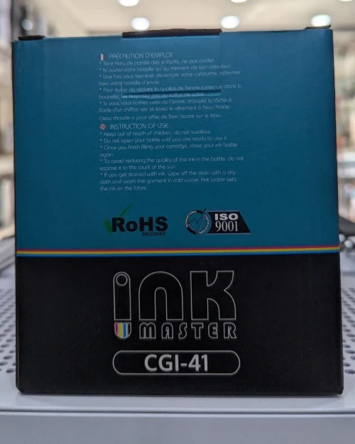 INK MASTER PACK BOUTEILLE D'ANCRE COMPATIBLE CANON CGI-41 - 4 COULEURS - BK -C -M -Y - 140/70 ml 
