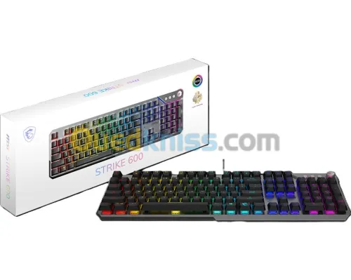 MSI STRIKE 600 - CLAVIER GAMING - SILENT SWITCHES - ERGONOMIC KEYCAPS - MYSTIC - USB 2.0 - BLACK