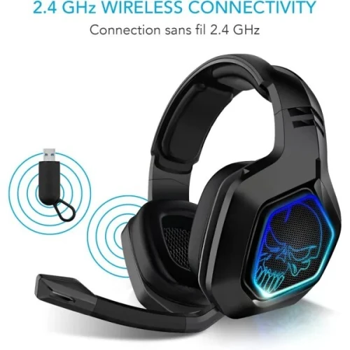 CASQUE GAMING SPIRIT OF GAMER XPERT H900 WIRELESS -SANS FIL 2.4 GHz- MICRO INTÉGRÉ- RGB- NOIR