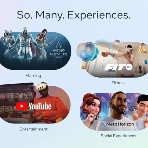 OCULUS META QUEST 3S - 256GO 4K - SNAPDRAGON XR2 GEN 2 - ALL-IN-ONE - QUEST TOUCH PLUS - 2 MANETTES