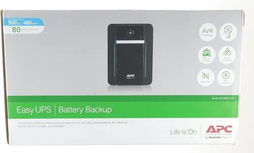 APC Easy UPS BVX 900 VA, 480 Watts, 230V, AVR, IEC Onduleur Line-Interactive -Prises Schuko français