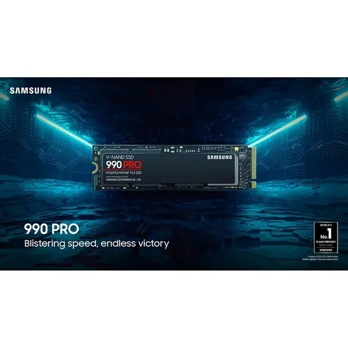 SAMSUNG 990 PRO 1TO - SANS HEATSINK - SSD NVME M.2 - PCIE 4.0 - 7450 MO/S