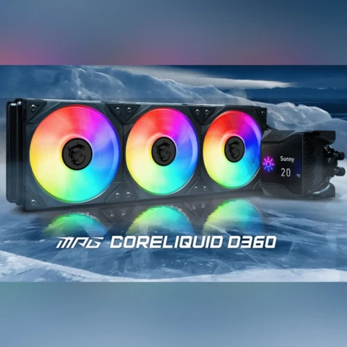 MSI MPG CORELIQUID D360 - WATER COOLING 360MM - ÉCRAN LCD - HAUTE PERFORMANCE - INTEL & AMD - BLACK