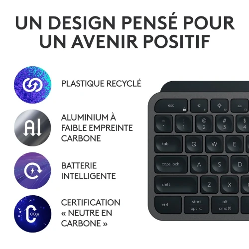 LOGITECH MX KEYS S - CLAVIER SANS FIL - RÉTRO-ÉCLAIRAGE - LOGITECH FLOW - WINDOWS ET MACOS - QWERTY
