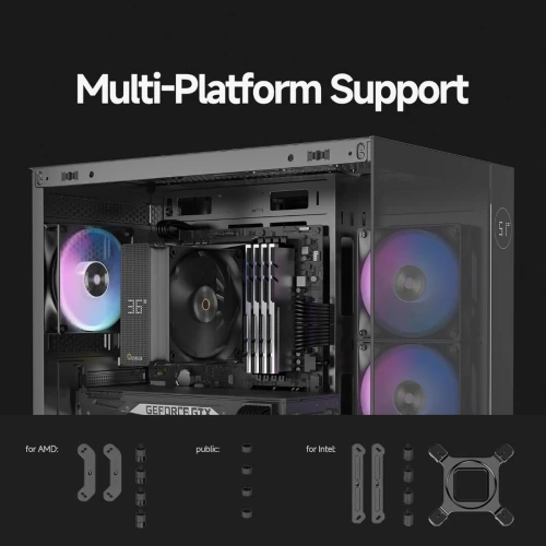 OCYPUS LOTA A40 - AIRCOOLING 120 MM - INTEL & AMD - 4 HEATPIPES - ÉCRAN DIGITAL - 2000 RPM - BLACK