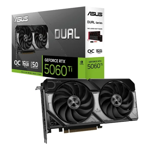 ASUS DUAL RTX 5060 TI OC - 16GO GDDR7 4K - DLSS 4 - RAY TRACING- 165W - HDMI/DP -PCI EXPRESS -BLACK