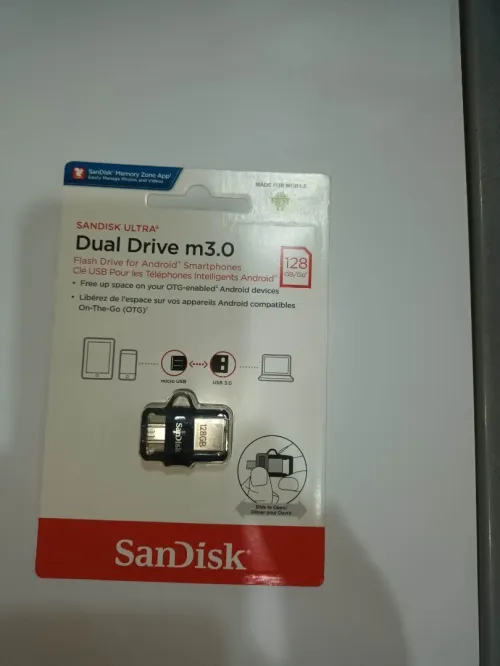 SanDisk 128 Go Ultra Dual Drive m3.0 pour appareils Android  - microUSB, USB 3.0
