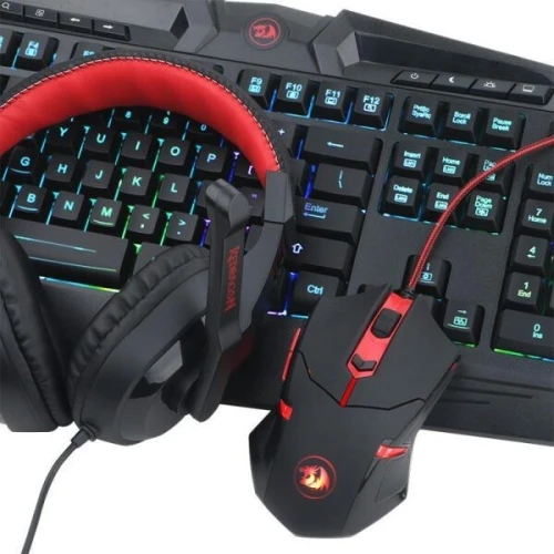 REDRAGON S101-BA-2 - COMBO 4en1 - CLAVIER + SOURIS + CASQUE + TAPAIS - RVB - 7200 DPI - BLACK 