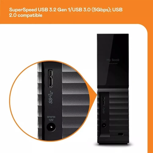 WD MY BOOK 8TB - DISQUE DUR EXTERNE DESKTOP HDD 3.5 POUCES - USB 3.0 - BACKUP HAUTE CAPACITE - CHIFFREMENT AES 256 BITS - BLACK