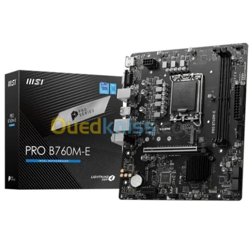 MSI PRO B760M-E DDR5 - CARTE MERE MICRO-ATX - 2xDDR5 - 1xM.2 - PCIE 4.0 - LGA 1700 - BLACK 
