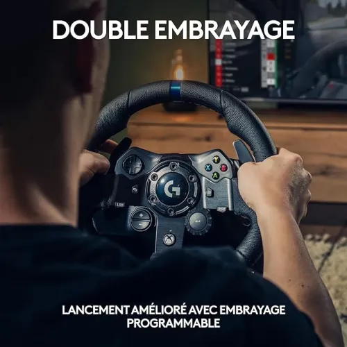 LOGITECH G923 Volant de Course TRUEFORCE et Pédales Pédales Sensibles Double Embrayage PS5 XBOX PC