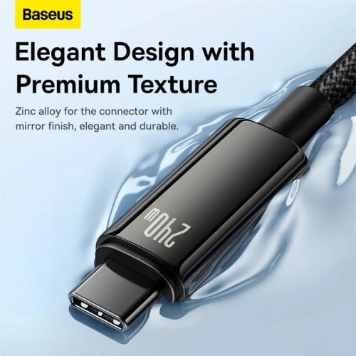 BASEUS TUNGSTEN GOLD - FAST CHARGING DATA CABLE 3M - TYPE-C TO TYPE-C - 240W - ALLIAGE - E-marker