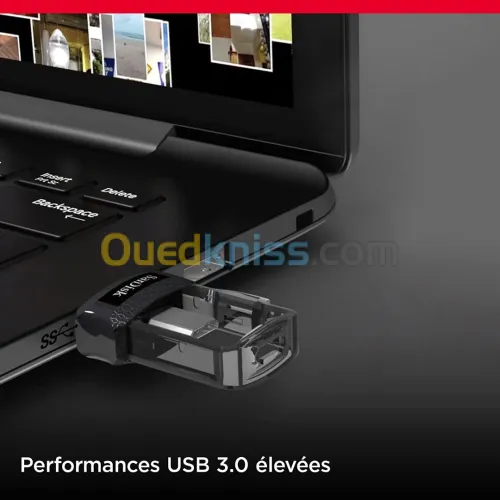 SanDisk 128 Go Ultra Dual Drive m3.0 pour appareils Android  - microUSB, USB 3.0