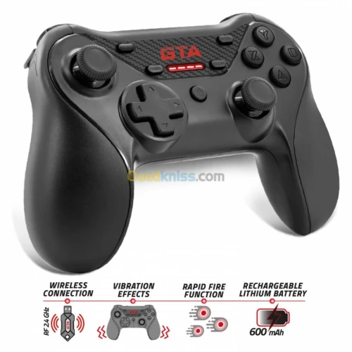 Spirit of Gamer Advance GTA-RFXGP - Manette Gamepad Sans-Fil Pour PC PS3 Android