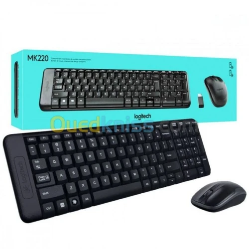 Logitech MK220 Clavier Souris Sans Fil  Ensemble  USB - NOIR