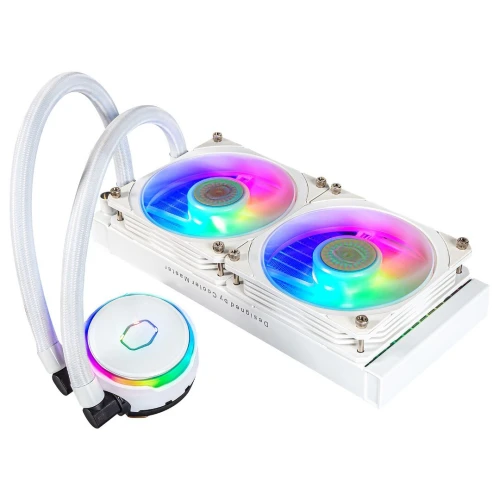 COOLER MASTER MASTERLIQUID PL240 FLUX - WATERCOOLING ARGB WHITE - INTEL ET AMD - 2 FAN LED 120MM
